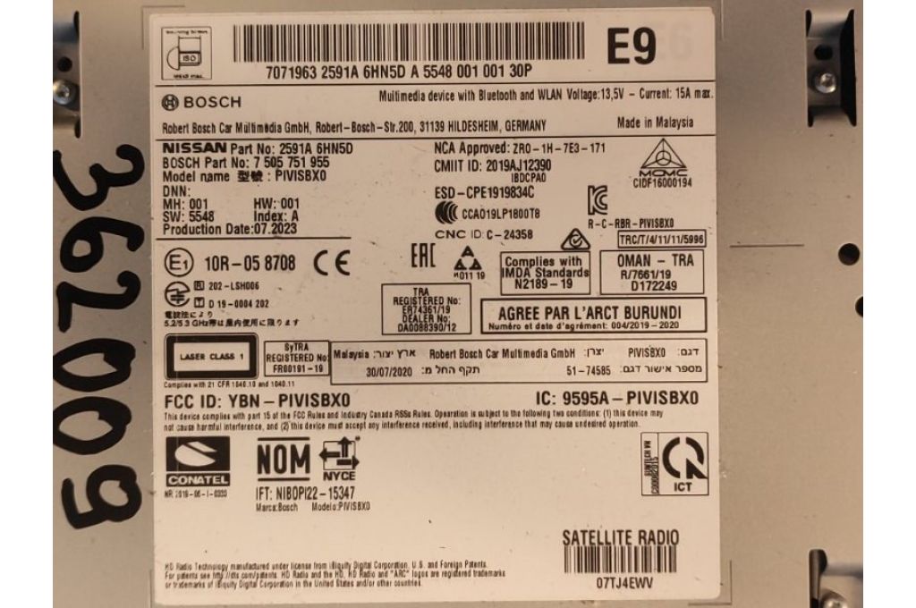 2591A-6HN5D | radio INFINITI QX50 18- (362009) - Zdjęcie 5