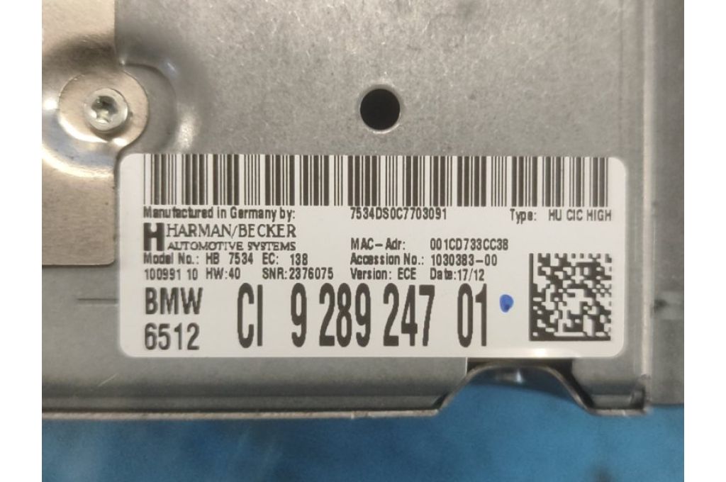 9289247 | radio BMW 6 SERIES (F13) 12-18 (367690) - Zdjęcie 8