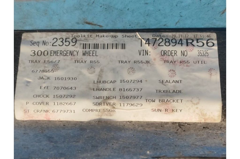 6778555 | Skrzynka narzędziowa MINI COOPER S R56 06-14 (368132) - Zdjęcie 5