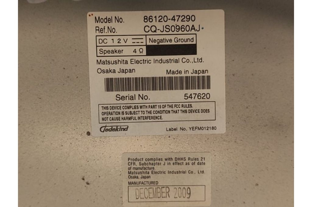 86120-47290 | radio TOYOTA PRIUS - 30 09-17 (369958) - Zdjęcie 8