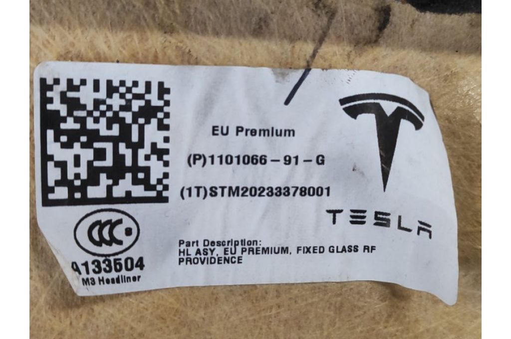 1101066-91-G | Tapicerka sufitu TESLA MODEL 3 17- (370331) - Zdjęcie 5