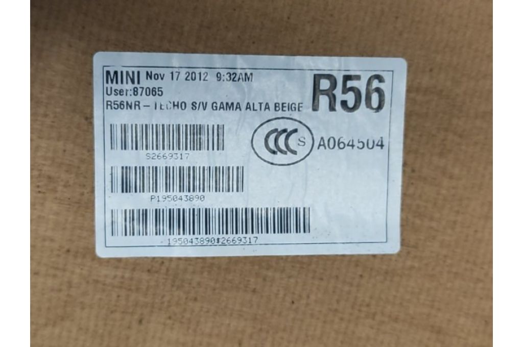 51 44 7 266 517 | Tapicerka sufitu MINI COOPER S R56 06-14 (370352) - Zdjęcie 6