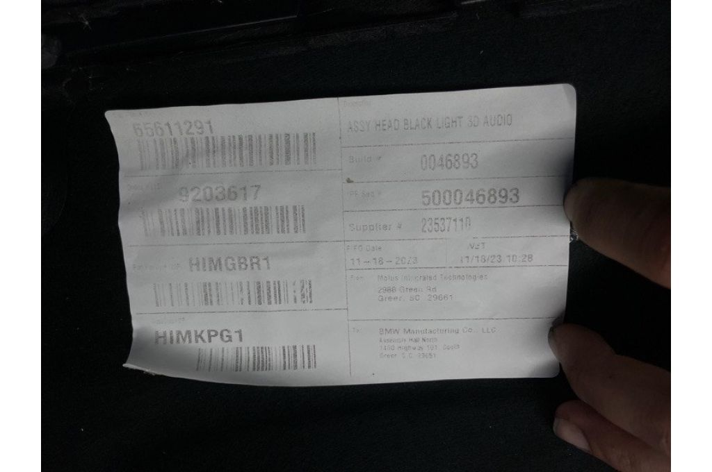 51444A20DA6 | Tapicerka sufitu BMW XM (G09) 23- (370360) - Zdjęcie 10