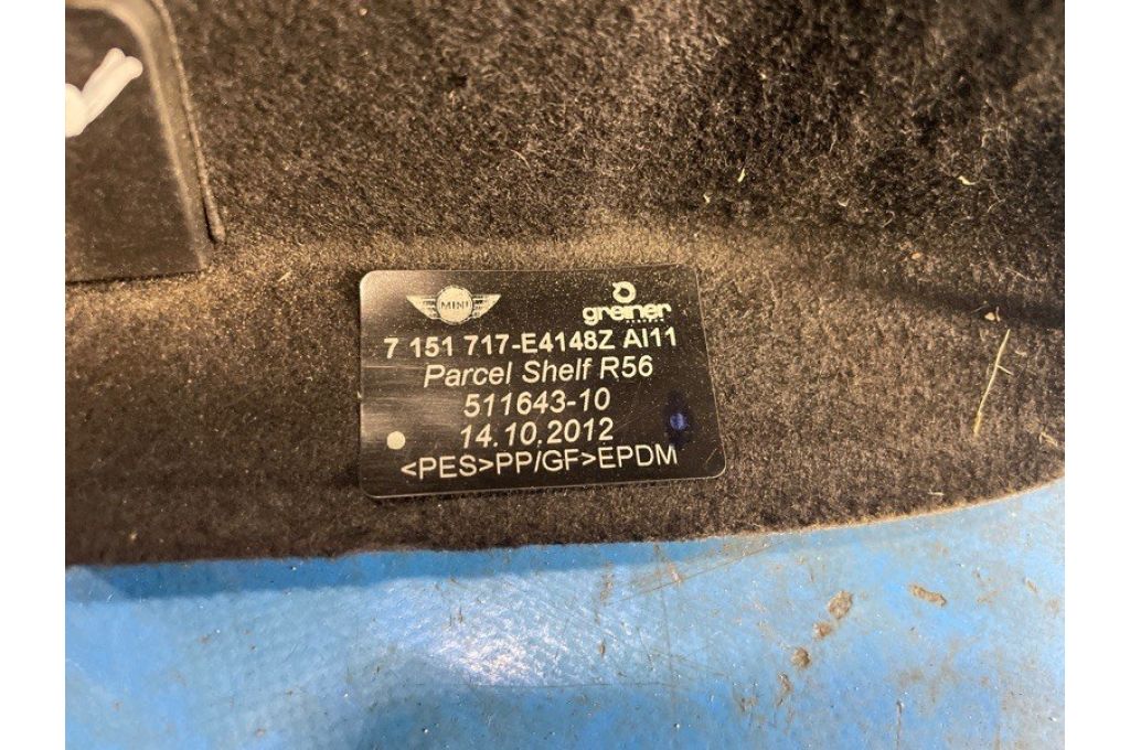 7151717 | Półka bagażnika MINI COOPER S R56 06-14 (372649) - Zdjęcie 3