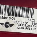 63217255910 | Lampa Tylna praw. MINI COOPER S R56 06-14 (372837) - Podgląd 3