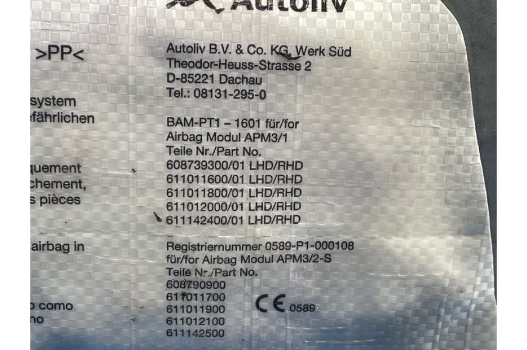 39914702306 | Poduszka powietrzna dla pasażera BMW 7 SERIES (F01-F04) 08-15 (372852) - Zdjęcie 5